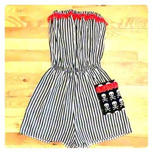 Strapless pirate/circus romper